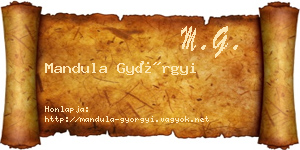 Mandula Györgyi névjegykártya
